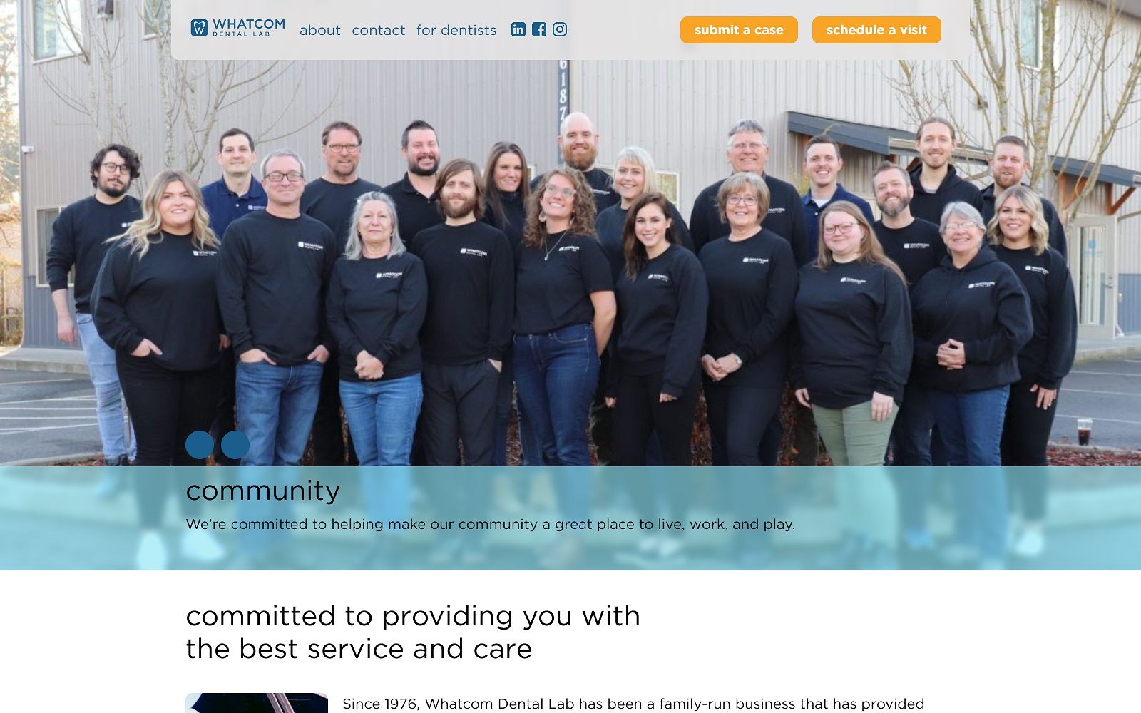 whatcomdentallab.com screenshot