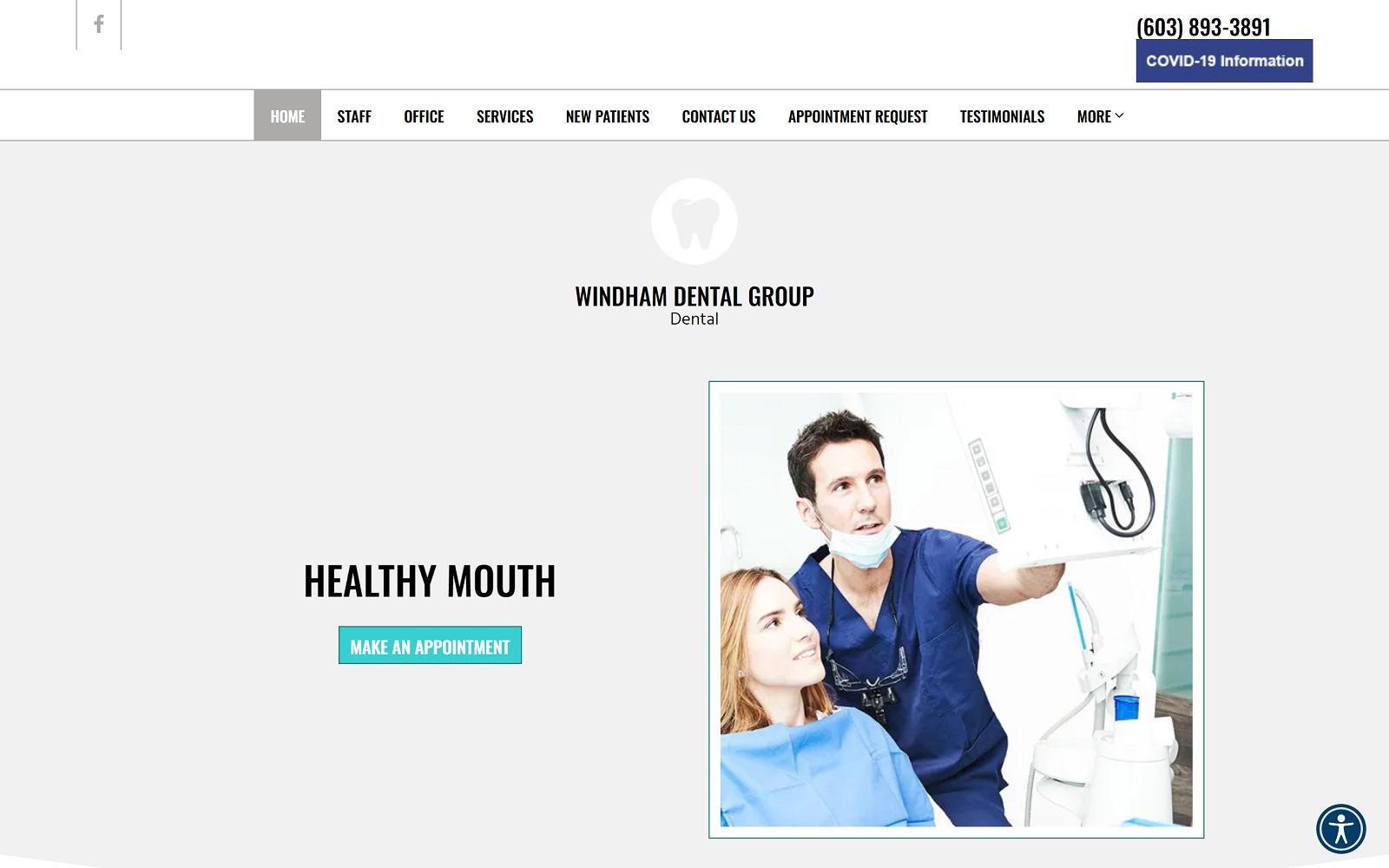 windhamdentalgroupnh.com screenshot