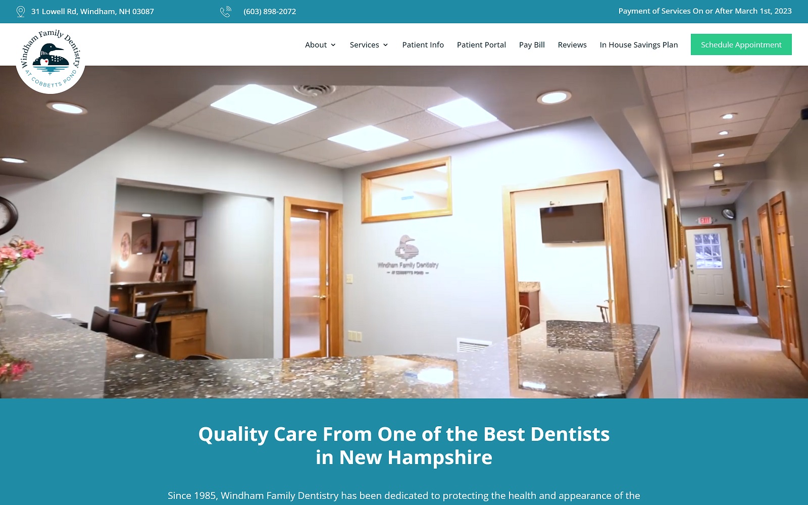 windhamfamilydentistry.com screenshot